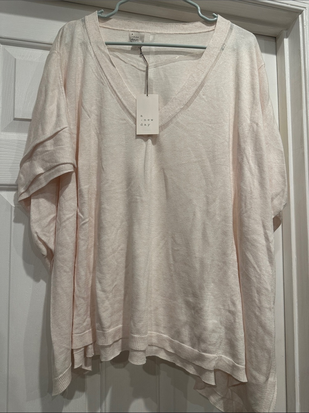a new day Women's Lightweight V-Neck Smock Top - Light Blush